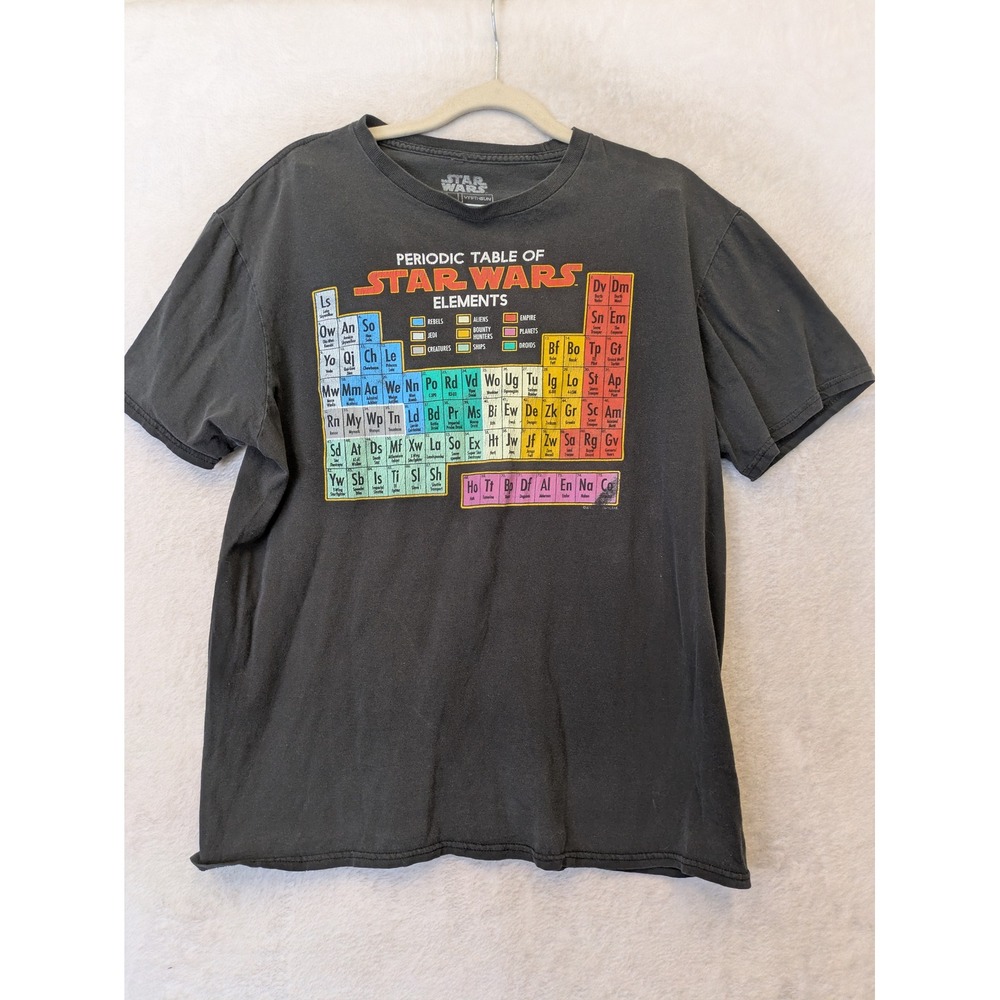 Star‎ Wars Fifth Sun T-Shirt Men's L Gray Periodic Table Elements Graphic Tee